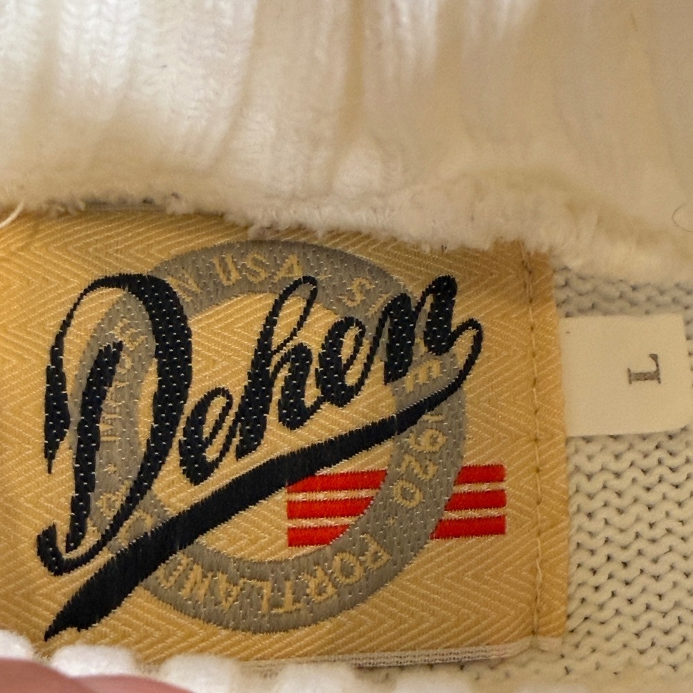 Preppy Dehen Portland Vintage Varsity Cheerleader Sweater Red White Letterman L - Picture 4 of 10